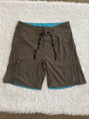 Hobie Swim Trunks Men's Size 36 Gray Blue Beach Ocean